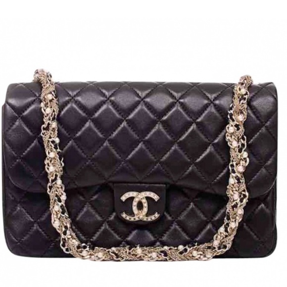 100AUTH CHANEL Pearls Black Calf Reissue Flap Bag - Picture 9 of 11